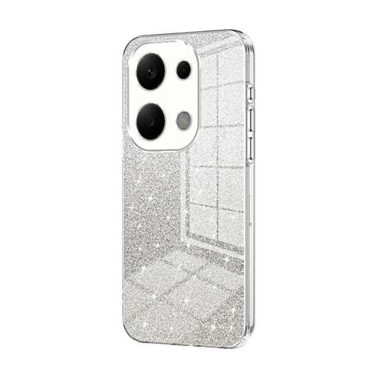 For Xiaomi Redmi Note 13 Pro 4G Gradient Glitter Powder Electroplated Phone Case(Transparent) - Note 13 Pro Cases by buy2fix | Online Shopping UK | buy2fix