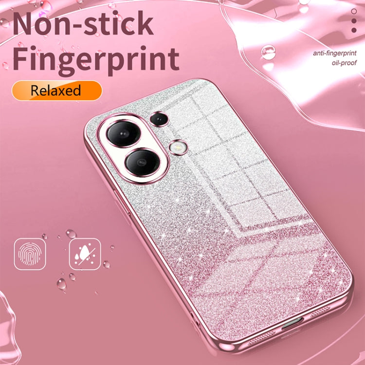 For Xiaomi Redmi Note 9 4G Gradient Glitter Powder Electroplated Phone Case(Pink) - Xiaomi Cases by buy2fix | Online Shopping UK | buy2fix