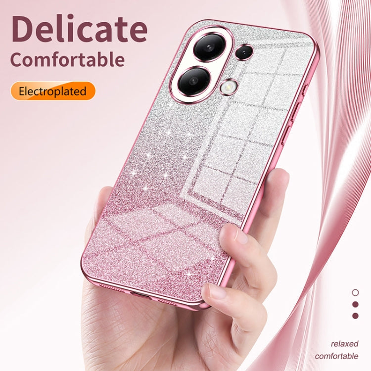 For Xiaomi Redmi Note 12 4G Gradient Glitter Powder Electroplated Phone Case(Silver) - Xiaomi Cases by buy2fix | Online Shopping UK | buy2fix