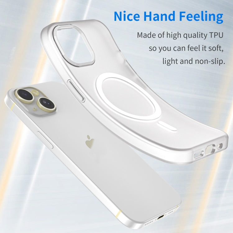 For iPhone 16 MagSafe Frosted Translucent TPU + PC Full Coverage Phone Case(White) - iPhone 16 Cases by buy2fix | Online Shopping UK | buy2fix