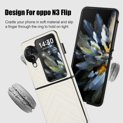 For OPPO Find N3 Flip V-shaped Folding Phone Case(White) - Find N3 Flip Cases by buy2fix | Online Shopping UK | buy2fix