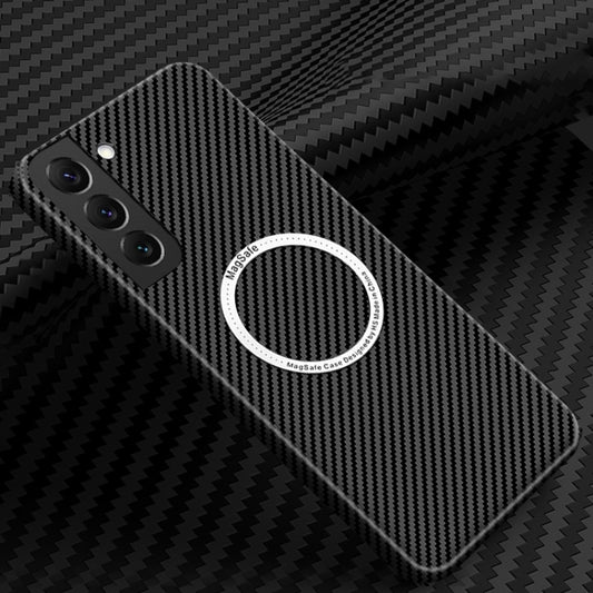 For Samsung Galaxy S25+ 5G Carbon Fiber Texture MagSafe Magnetic Phone Case(Black) - Galaxy S25+ 5G Cases by buy2fix | Online Shopping UK | buy2fix