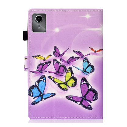 For Lenovo Tab M11/ Xiaoxin Pad 11 2024 Coloured Drawing Stitching Smart Leather Tablet Case(Butterfly) - Lenovo by buy2fix | Online Shopping UK | buy2fix