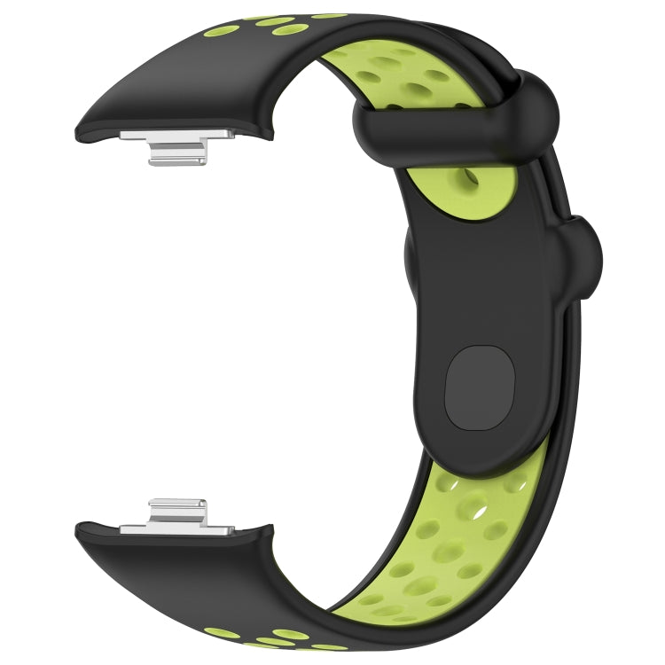 For Redmi Watch 4 Two Color Silicone Sports Watch Band(Black Lime) - Watch Bands by buy2fix | Online Shopping UK | buy2fix