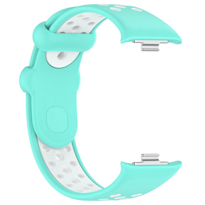 For Redmi Watch 4 Two Color Silicone Sports Watch Band(Teal White) - Watch Bands by buy2fix | Online Shopping UK | buy2fix
