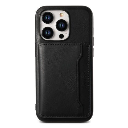 For iPhone 12 Pro Max Denior Cowhide Texture Leather MagSafe Detachable Wallet Phone Case(Black) - iPhone 12 Pro Max Cases by Denior | Online Shopping UK | buy2fix