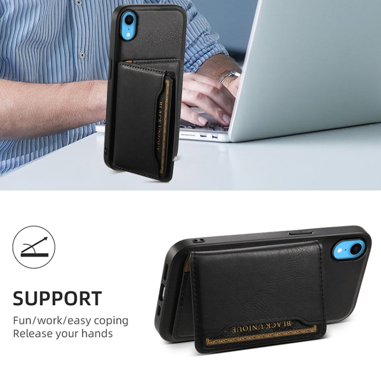 For iPhone XR Denior Cowhide Texture Leather MagSafe Detachable Wallet Phone Case(Black) - More iPhone Cases by Denior | Online Shopping UK | buy2fix