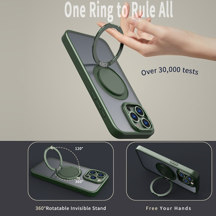 For iPhone 12 Pro Max 360-degree Rotating MagSafe Magnetic Holder Phone Case(Green) - iPhone 12 Pro Max Cases by buy2fix | Online Shopping UK | buy2fix