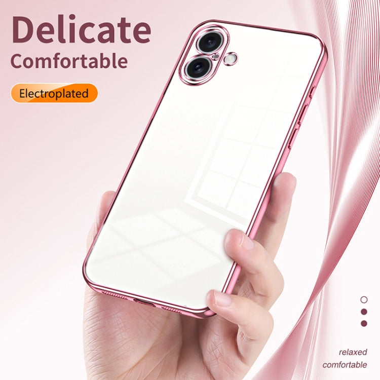 For iPhone 16 Plus Transparent Plating Fine Hole Phone Case(Gold) - iPhone 16 Plus Cases by buy2fix | Online Shopping UK | buy2fix