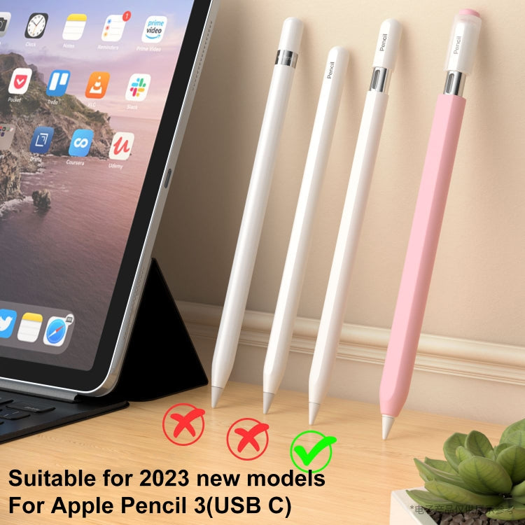 For Apple Pencil (USB-C) Transparent Jelly Stylus Protective Cover(Black) - Pencil Accessories by buy2fix | Online Shopping UK | buy2fix