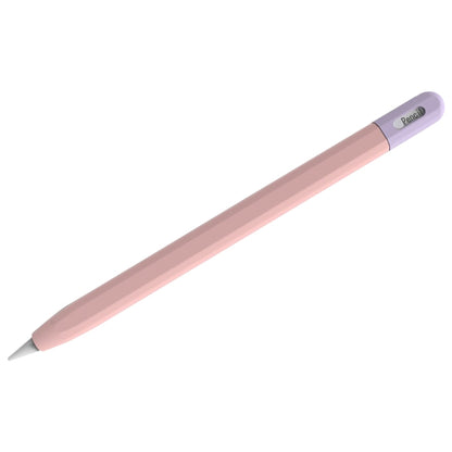 For Apple Pencil (USB-C) Stylus Pen Protective Cover with Nib Cover(Pink+Purple) - Pencil Accessories by buy2fix | Online Shopping UK | buy2fix