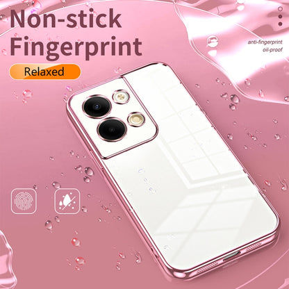 For OPPO Reno9 / Reno9 Pro Transparent Plating Fine Hole Phone Case(Transparent) - OPPO Cases by buy2fix | Online Shopping UK | buy2fix