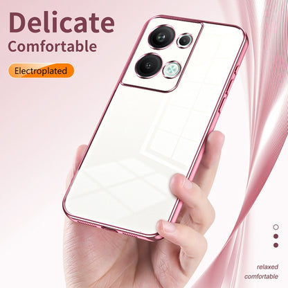 For OPPO Reno9 Pro+ Transparent Plating Fine Hole Phone Case(Black) - OPPO Cases by buy2fix | Online Shopping UK | buy2fix