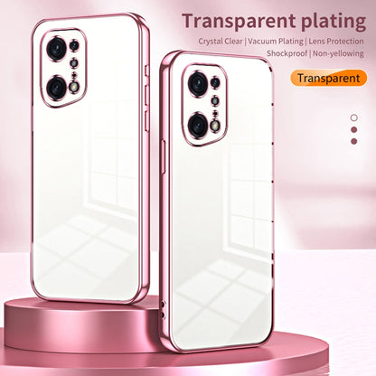 For OPPO Find X5 Pro Transparent Plating Fine Hole Phone Case(Blue) - OPPO Cases by buy2fix | Online Shopping UK | buy2fix