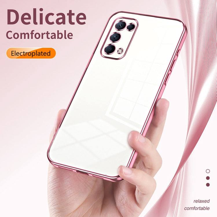 For OPPO Reno5 4G/5G / Reno5 K Transparent Plating Fine Hole Phone Case(Purple) - OPPO Cases by buy2fix | Online Shopping UK | buy2fix