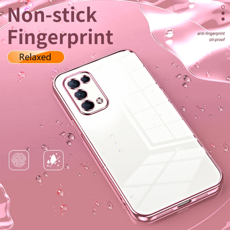 For OPPO Reno5 4G/5G / Reno5 K Transparent Plating Fine Hole Phone Case(Silver) - OPPO Cases by buy2fix | Online Shopping UK | buy2fix