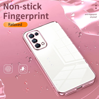 For OPPO Reno5 Pro Transparent Plating Fine Hole Phone Case(Silver) - OPPO Cases by buy2fix | Online Shopping UK | buy2fix