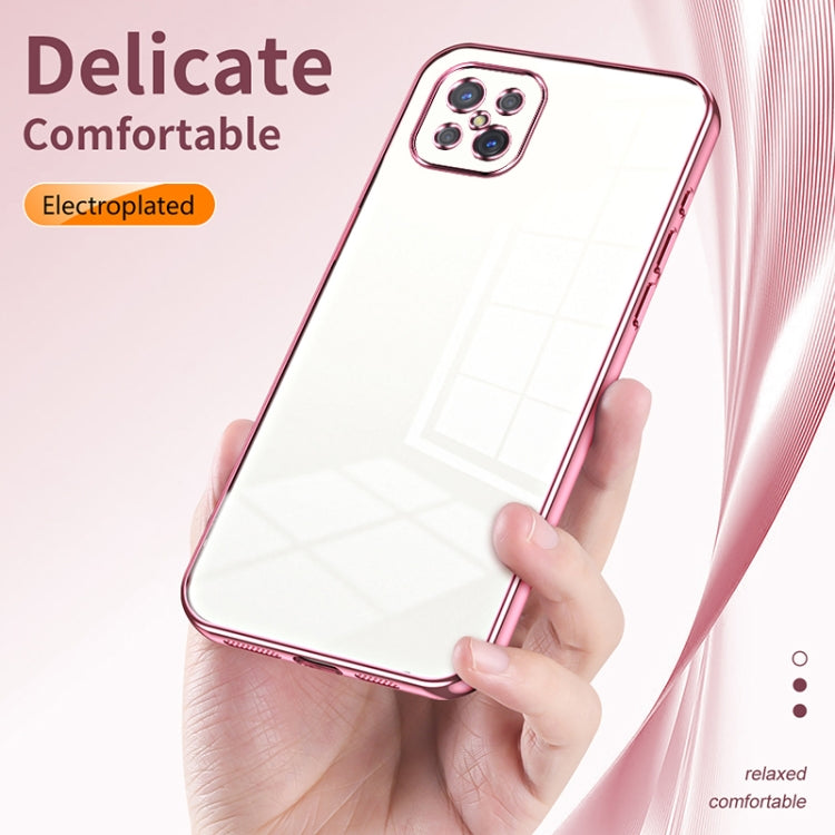 For OPPO A92s / Reno4 Z 5G Transparent Plating Fine Hole Phone Case(Transparent) - OPPO Cases by buy2fix | Online Shopping UK | buy2fix