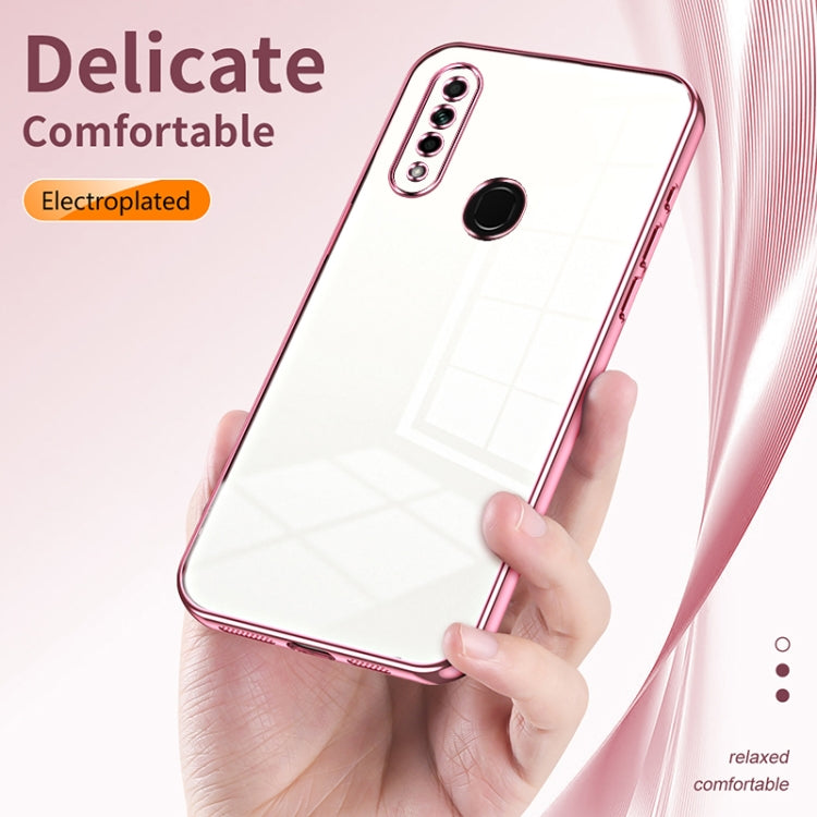 For OPPO A8 / A31 2020 Transparent Plating Fine Hole Phone Case(Silver) - OPPO Cases by buy2fix | Online Shopping UK | buy2fix