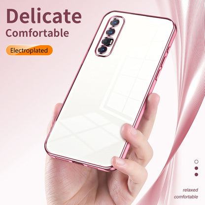 For OPPO Reno3 Pro Transparent Plating Fine Hole Phone Case(Silver) - OPPO Cases by buy2fix | Online Shopping UK | buy2fix