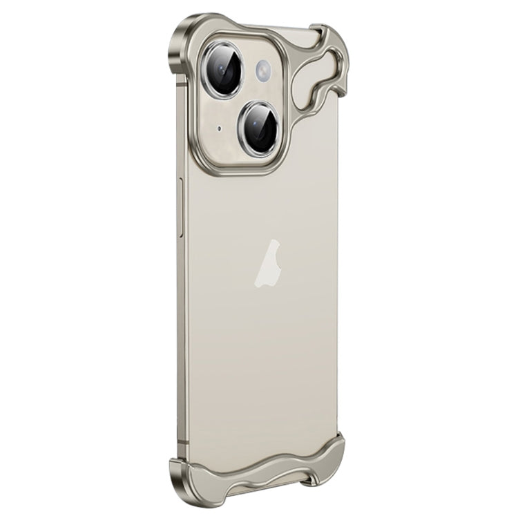 For iPhone 13 Frameless Metal Corner Pad Phone Case with Lens Film(Grey) - iPhone 13 Cases by buy2fix | Online Shopping UK | buy2fix