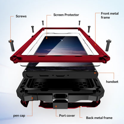 For Samsung Galaxy S24 Ultra 5G R-JUST Life Waterproof Dustproof Shockproof Holder Phone Case(Red) - Galaxy S24 Ultra 5G Cases by R-JUST | Online Shopping UK | buy2fix