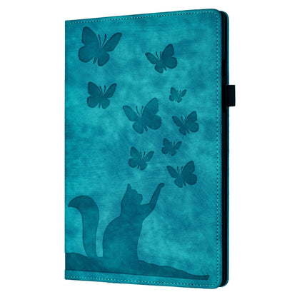 For iPad Pro 11 2024 Butterfly Cat Embossing Leather Tablet Case(Sky Blue) - iPad Pro 11 2024 Cases by buy2fix | Online Shopping UK | buy2fix