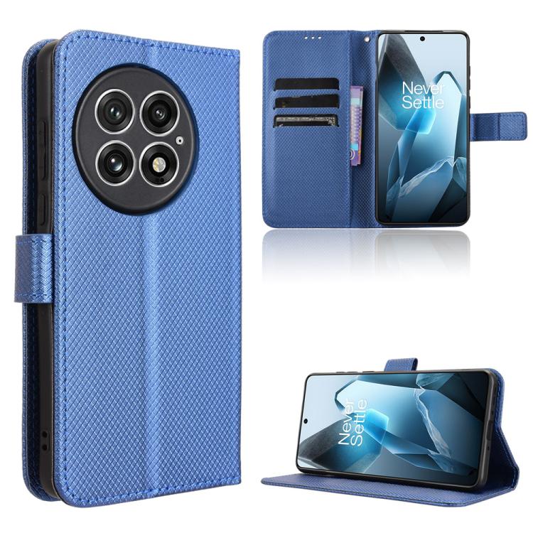 For OnePlus 13 5G Diamond Texture Leather Phone Case(Blue) - OnePlus Cases by buy2fix | Online Shopping UK | buy2fix