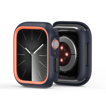 For Apple Watch 4 / 5 / 6 / SE 44mm DUX DUCIS Bamo Series Hollow PC + TPU Watch Protective Case(Midnight Blue+Orange) - Watch Cases by DUX DUCIS | Online Shopping UK | buy2fix