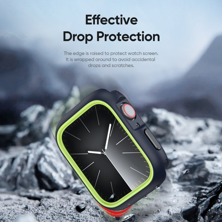 For Apple Watch 9 / 8 / 7 45mm DUX DUCIS Bamo Series Hollow PC + TPU Watch Protective Case(Midnight Blue+Green) - Watch Cases by DUX DUCIS | Online Shopping UK | buy2fix
