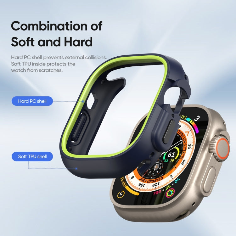 For Apple Watch Ultra 2 49mm / Ultra 49mm DUX DUCIS Bamo Series Hollow PC + TPU Watch Protective Case(Midnight Blue+Green) - Watch Cases by DUX DUCIS | Online Shopping UK | buy2fix