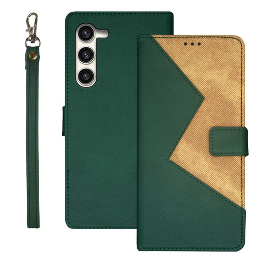 For Samsung Galaxy S24 5G idewei Two-color Splicing Leather Phone Case(Green) - Galaxy S24 5G Cases by idewei | Online Shopping UK | buy2fix