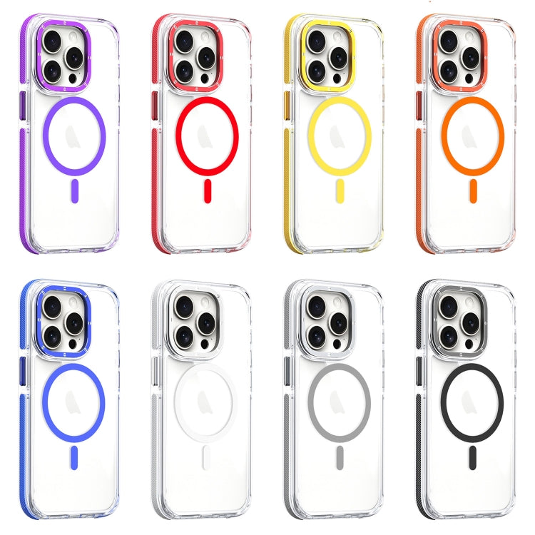 For iPhone 15 Plus Dual-Color Clear Acrylic Hybrid TPU MagSafe Phone Case(Grey) - iPhone 15 Plus Cases by buy2fix | Online Shopping UK | buy2fix
