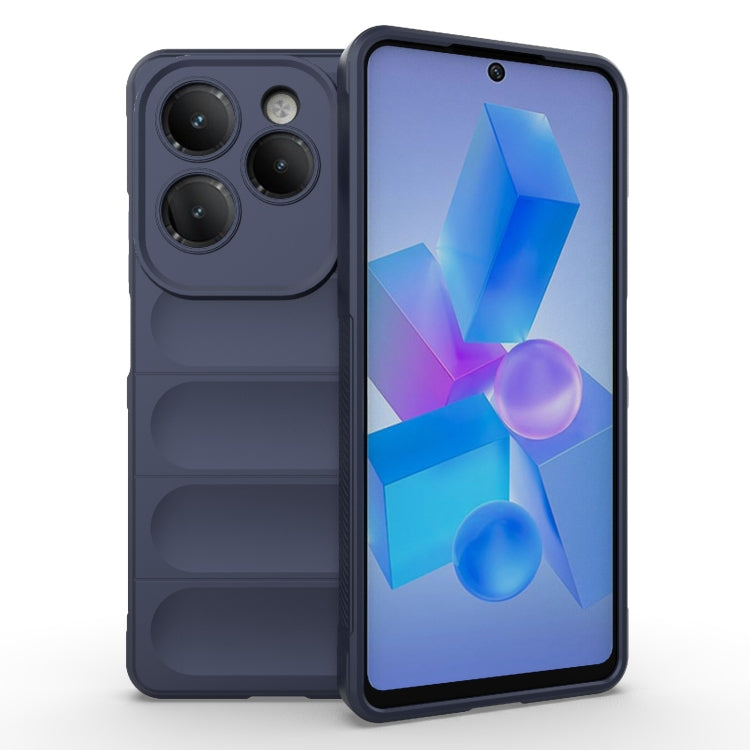 For Infinix Hot 40 Pro / Hot 40 Magic Shield TPU + Flannel Phone Case(Dark Blue) - Infinix Cases by buy2fix | Online Shopping UK | buy2fix