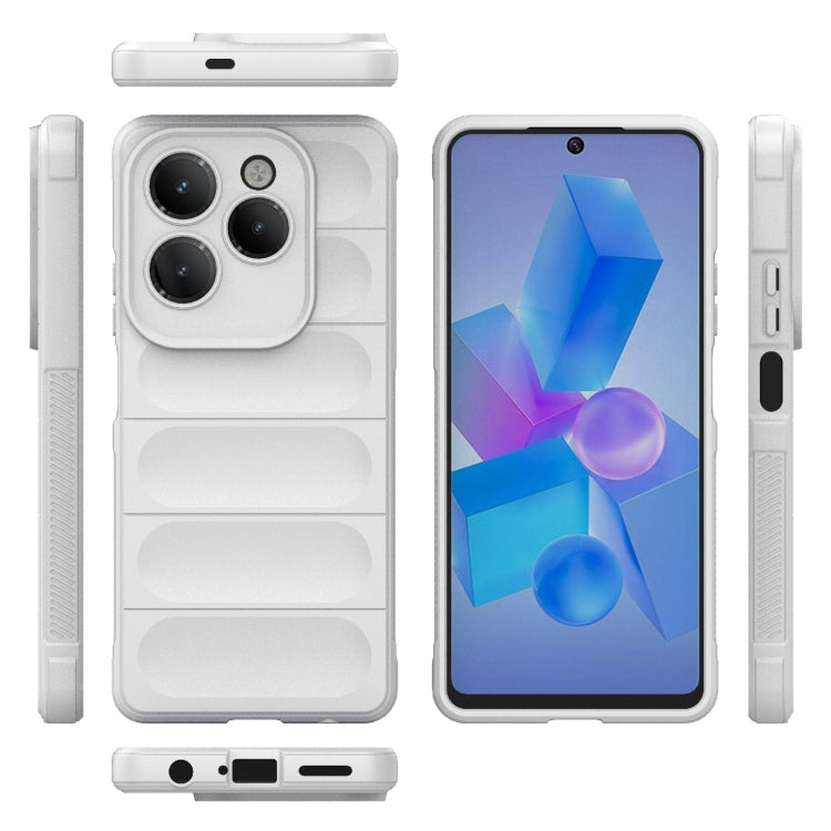 For Infinix Hot 40 Pro / Hot 40 Magic Shield TPU + Flannel Phone Case(White) - Infinix Cases by buy2fix | Online Shopping UK | buy2fix