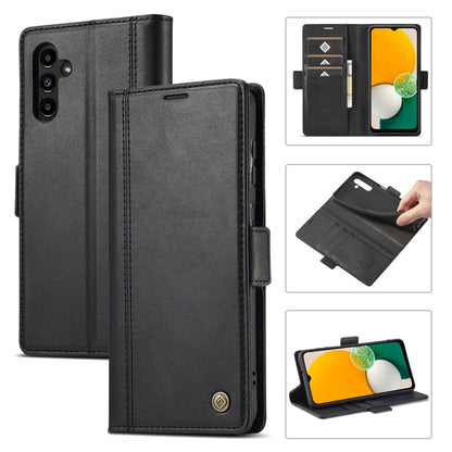 For Samsung Galaxy A15 4G / 5G LC.IMEEKE Skin-friendly Card Slots Leather Phone Case(Black) - Galaxy Phone Cases by LC.IMEEKE | Online Shopping UK | buy2fix