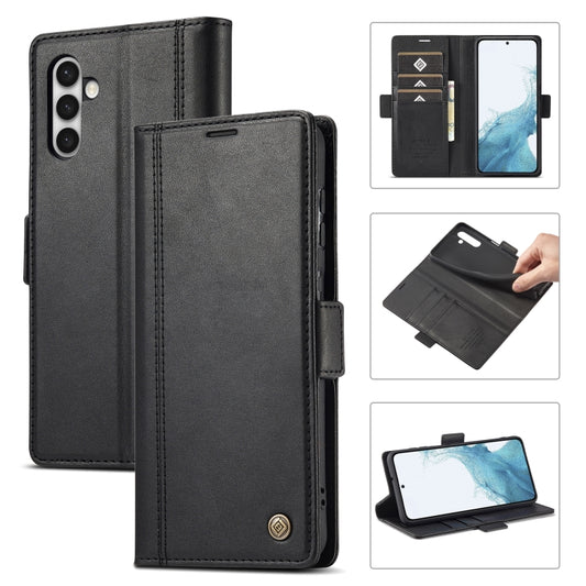 For Samsung Galaxy S24+ LC.IMEEKE Skin-friendly Card Slots Leather Phone Case(Black) - Galaxy S24+ 5G Cases by LC.IMEEKE | Online Shopping UK | buy2fix