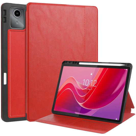 For Lenovo Tab M11/ Xiaoxin Pad 11 2024 Ultimate Pure Color Leather Smart Tablet Case(Red) - Lenovo by buy2fix | Online Shopping UK | buy2fix