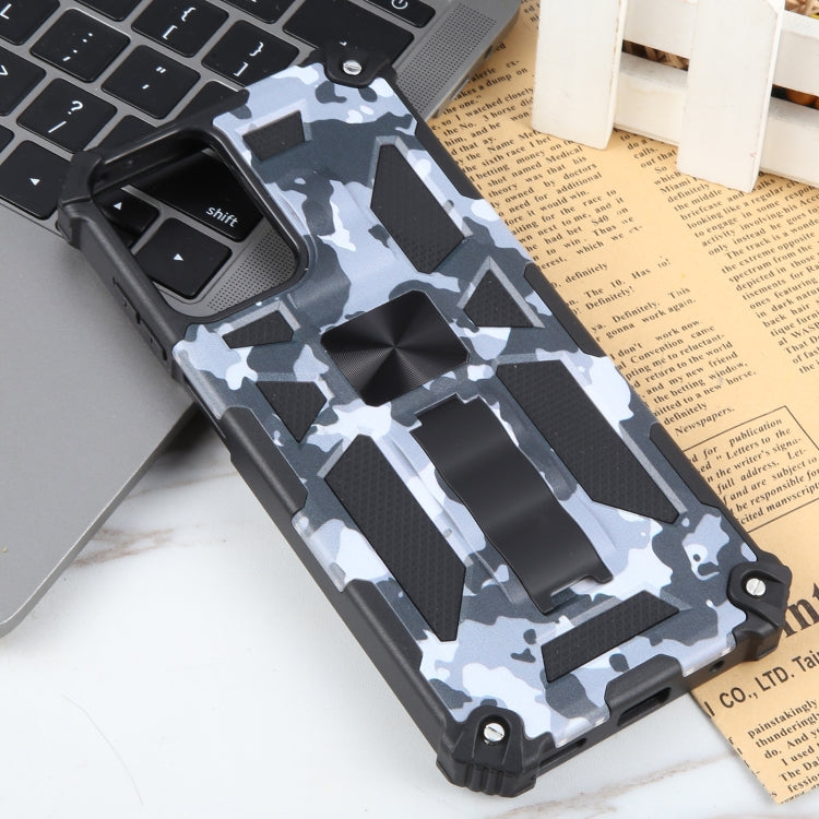 For Motorola Moto G Play 4G 2024 Camouflage Armor Kickstand TPU + PC Magnetic Phone Case(Grey) - Motorola Cases by buy2fix | Online Shopping UK | buy2fix