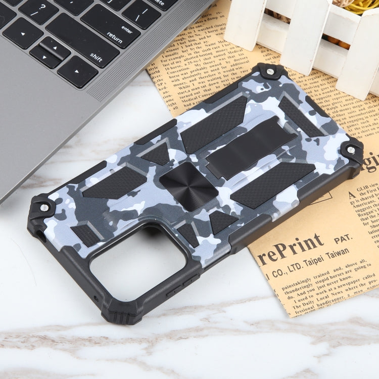 For Motorola Moto G Play 4G 2024 Camouflage Armor Kickstand TPU + PC Magnetic Phone Case(Grey) - Motorola Cases by buy2fix | Online Shopping UK | buy2fix