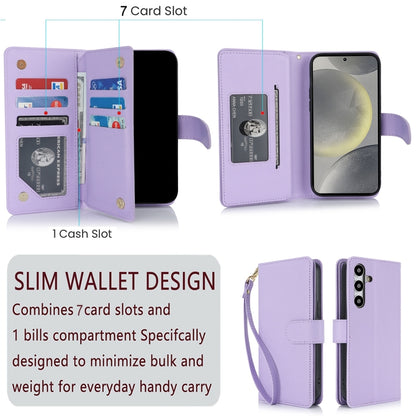 For Samsung Galaxy S24 / S25 5G Multi-Card Wallet RFID Leather Phone Case(Light Purple) - Galaxy S24 5G Cases by buy2fix | Online Shopping UK | buy2fix