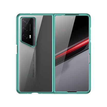 For Honor Magic V2 RSR Porsche Design Transparent Electroplating All-inclusive Folding Phone Case(Green) - Honor Cases by buy2fix | Online Shopping UK | buy2fix