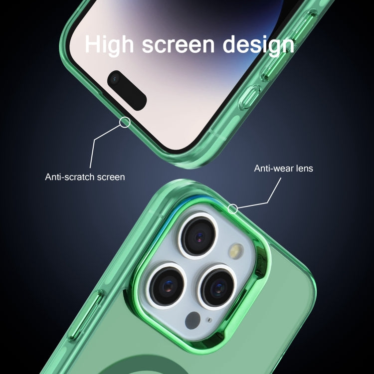 For iPhone 14 Pro Electroplated IMD Magsafe PC Hybrid TPU Phone Case(Green) - iPhone 14 Pro Cases by buy2fix | Online Shopping UK | buy2fix