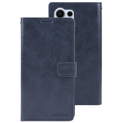 For Samsung Galaxy S24 Ultra 5G GOOSPERY MANSOOR DIARY 9 Card Slots Leather Phone Case(Dark Blue) - Galaxy S24 Ultra 5G Cases by GOOSPERY | Online Shopping UK | buy2fix