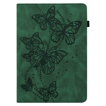 For Lenovo Tab M11 / Xiaoxin Pad 11 2024 Embossed Butterfly Pattern Leather Tablet Case(Green) - Lenovo by buy2fix | Online Shopping UK | buy2fix