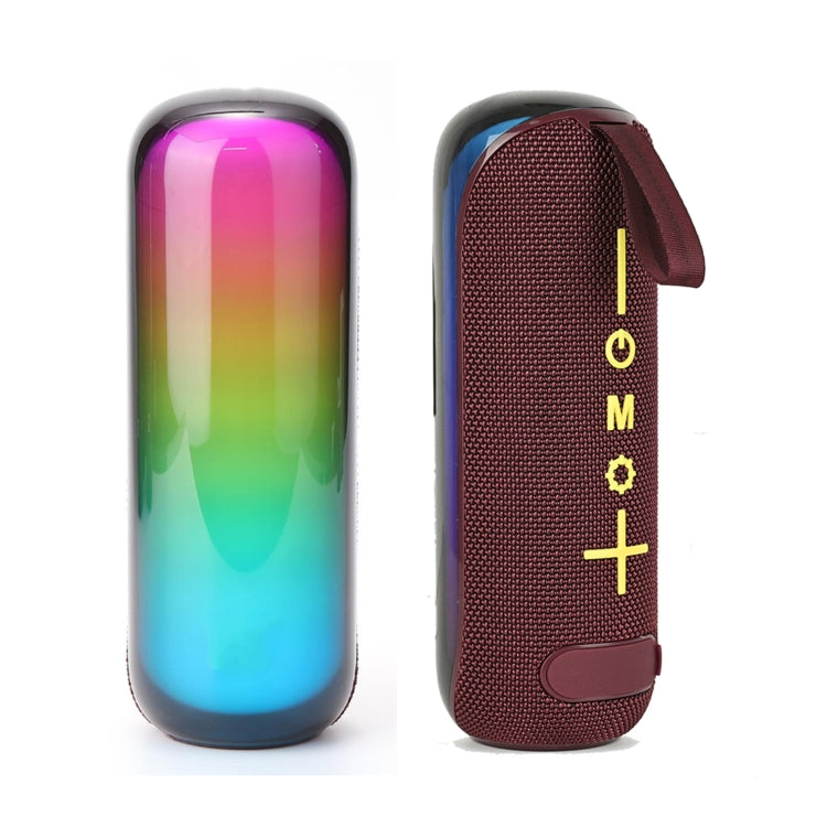 T&G TG-384 Mini Portable Bluetooth Speaker Support TF / U-disk / RGB Light(Brown) - Desktop Speaker by T&G | Online Shopping UK | buy2fix