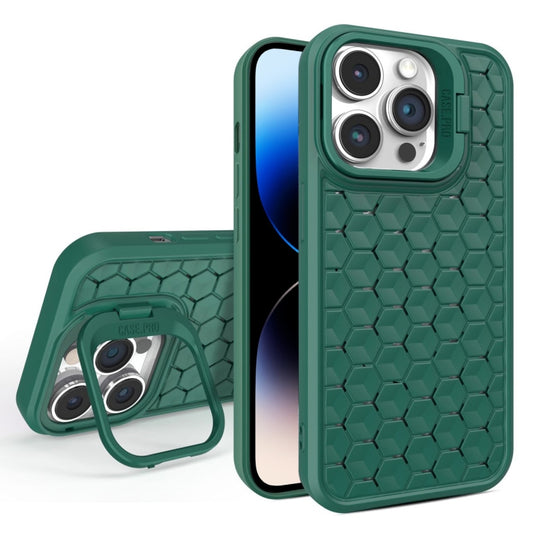 For iPhone 14 Pro Honeycomb Radiating Lens Holder Magsafe Phone Case(Green) - iPhone 14 Pro Cases by buy2fix | Online Shopping UK | buy2fix