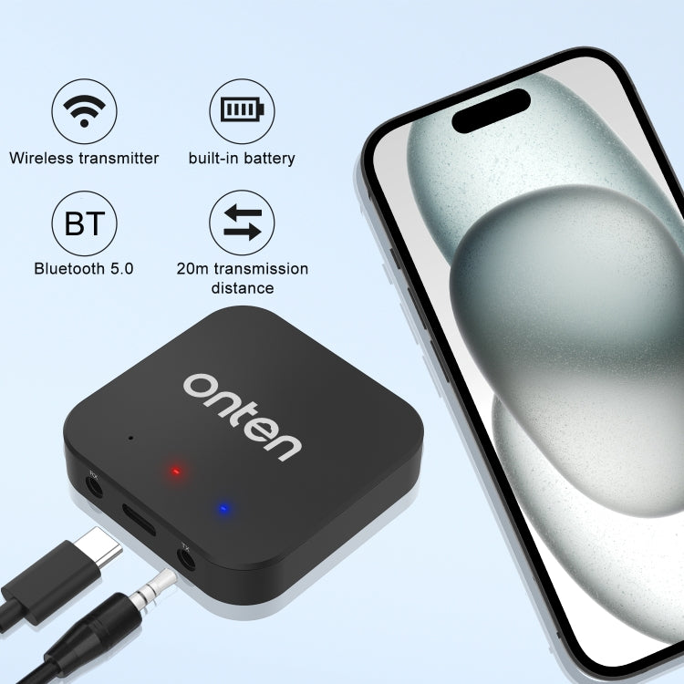 ONTEN OTN-BT102 2 in 1 Wireless Bluetooth Audio Receiving / Transmit Adapter - Audio Receiver Transmitter by Onten | Online Shopping UK | buy2fix