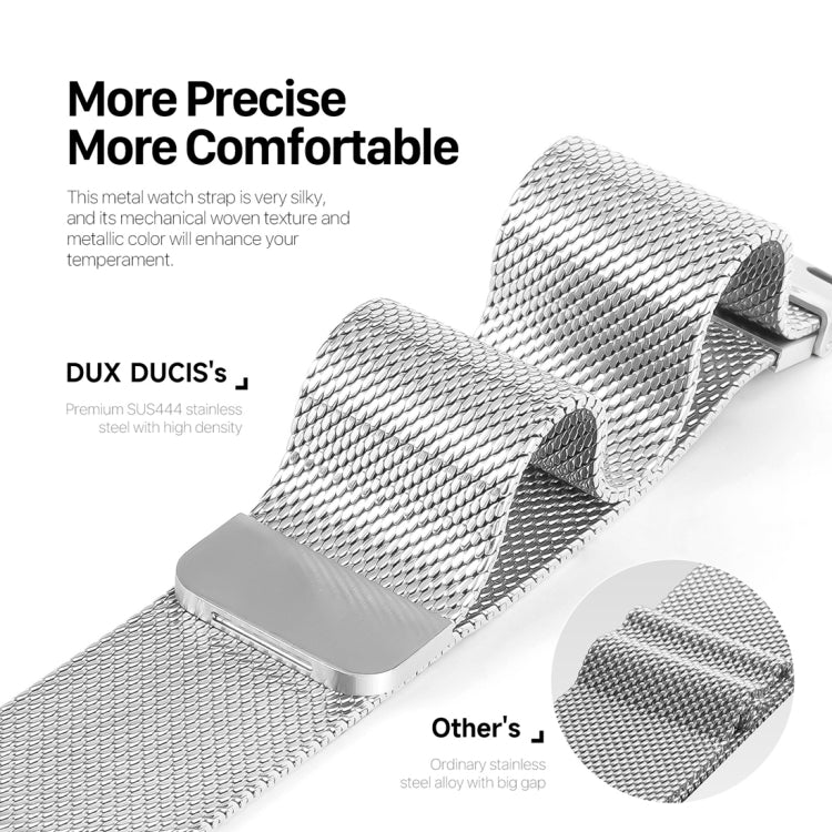 For Apple Watch Series 6 44mm DUX DUCIS Milanese Pro Series Stainless Steel Watch Band(Silver) - Watch Bands by DUX DUCIS | Online Shopping UK | buy2fix