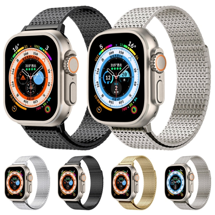 For Apple Watch Series 4 44mm Milanese Loop Magnetic Clasp Stainless Steel Watch Band(Gold) - Watch Bands by buy2fix | Online Shopping UK | buy2fix